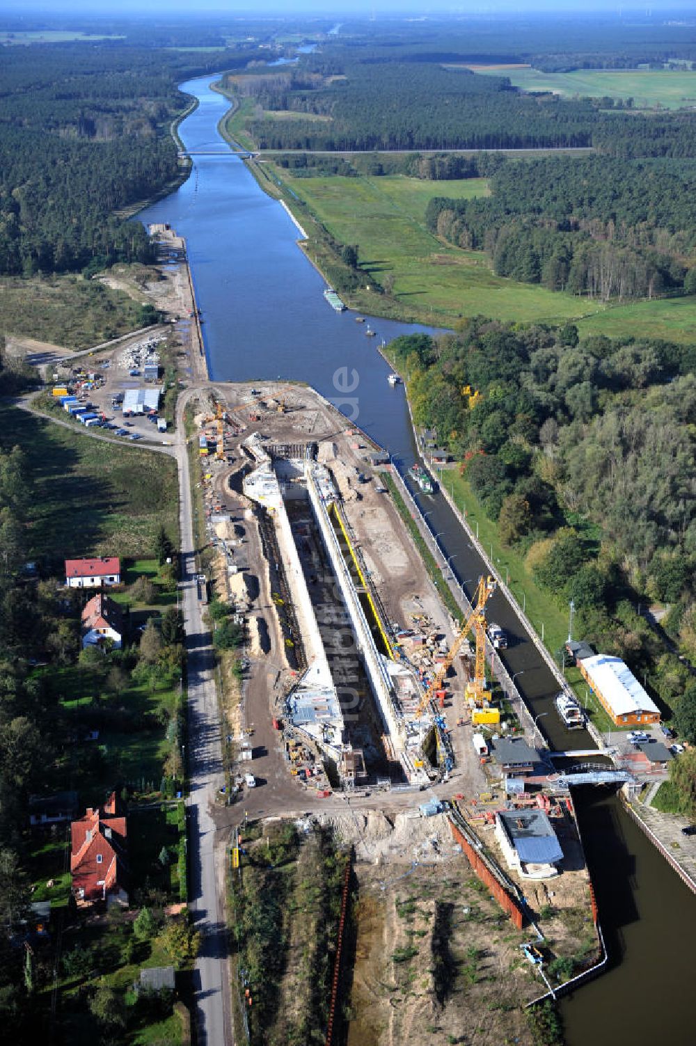 Wusterwitz aus der Vogelperspektive: Schleuse Wusterwitz