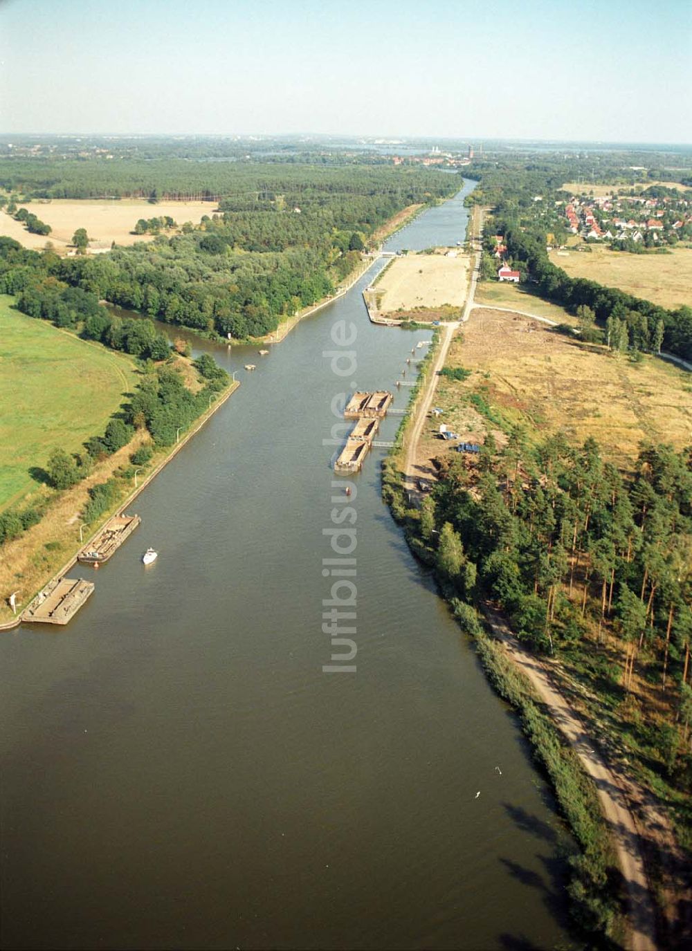 Wusterwitz aus der Vogelperspektive: Schleuse Wusterwitz