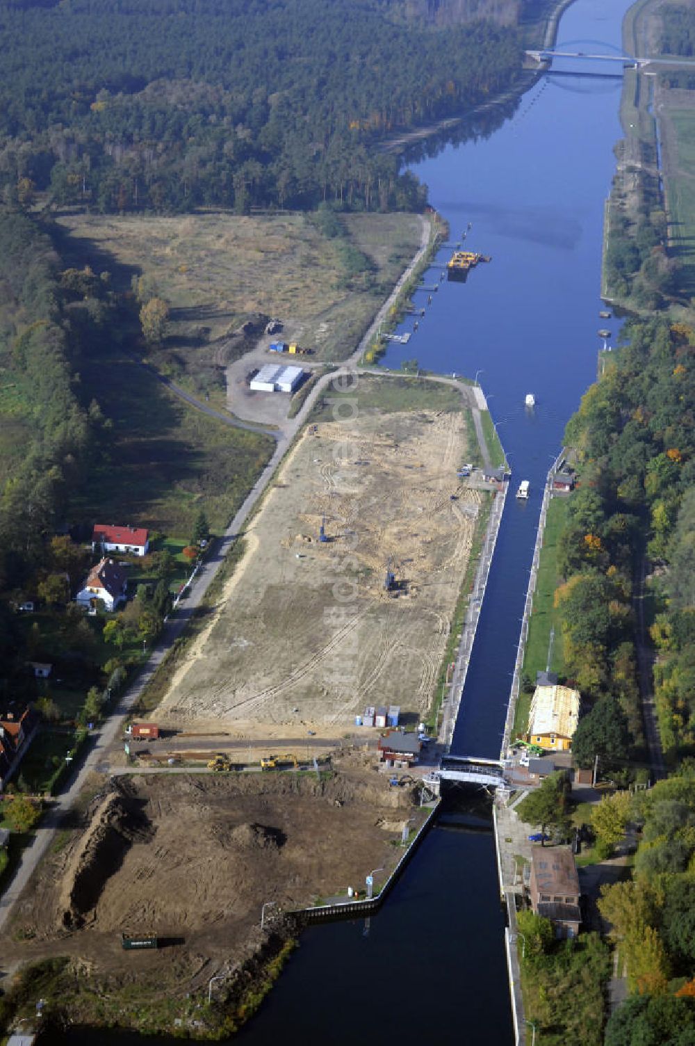 Wusterwitz aus der Vogelperspektive: Schleuse Wusterwitz