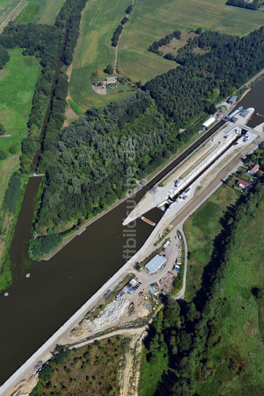 Wusterwitz aus der Vogelperspektive: Schleuse Wusterwitz im Bundesland Brandenburg