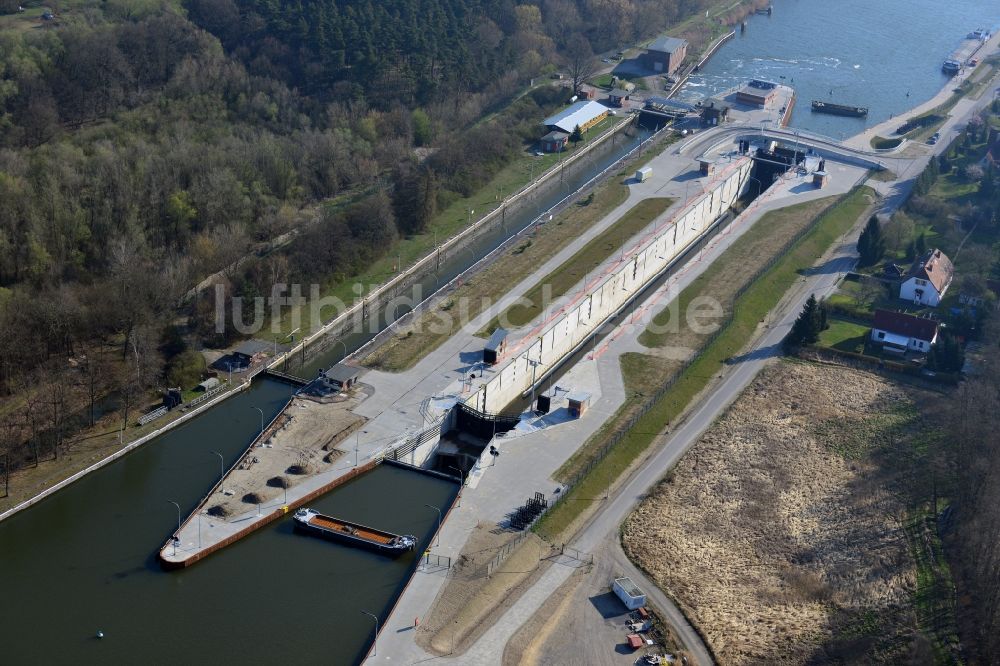 Wusterwitz aus der Vogelperspektive: Schleuse Wusterwitz im Bundesland Brandenburg