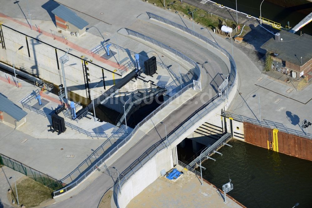 Wusterwitz von oben - Schleuse Wusterwitz im Bundesland Brandenburg