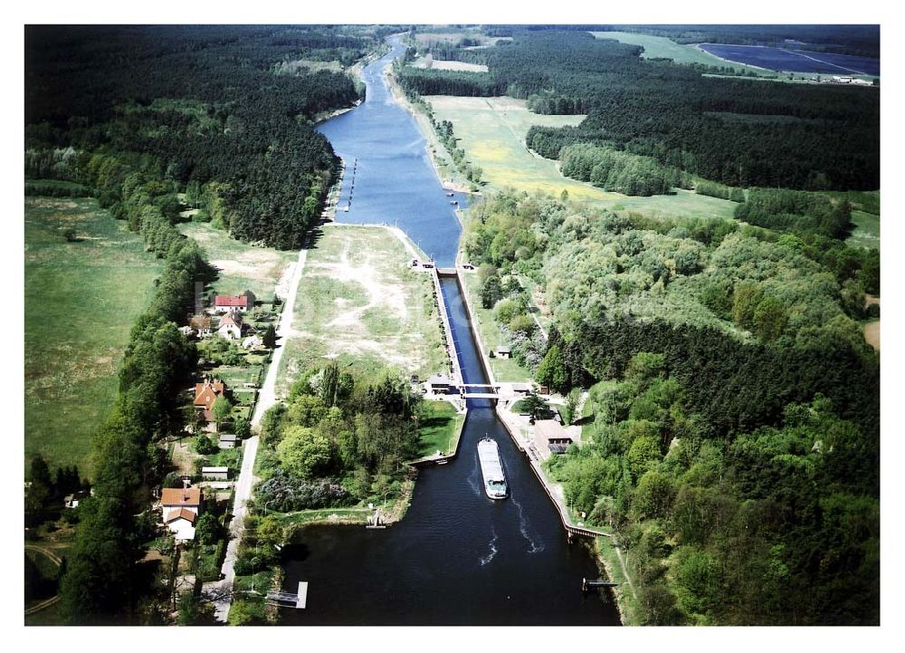 Wusterwitz / Brandenburg aus der Vogelperspektive: Schleuse Wusterwitz am Elbe-Havel-Kanal