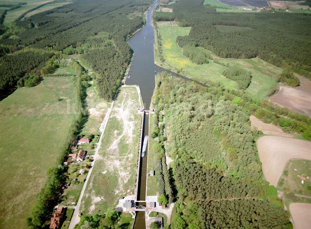 Wusterwitz / Brandenburg von oben - Schleuse Wusterwitz am Elbe-Havel-Kanal