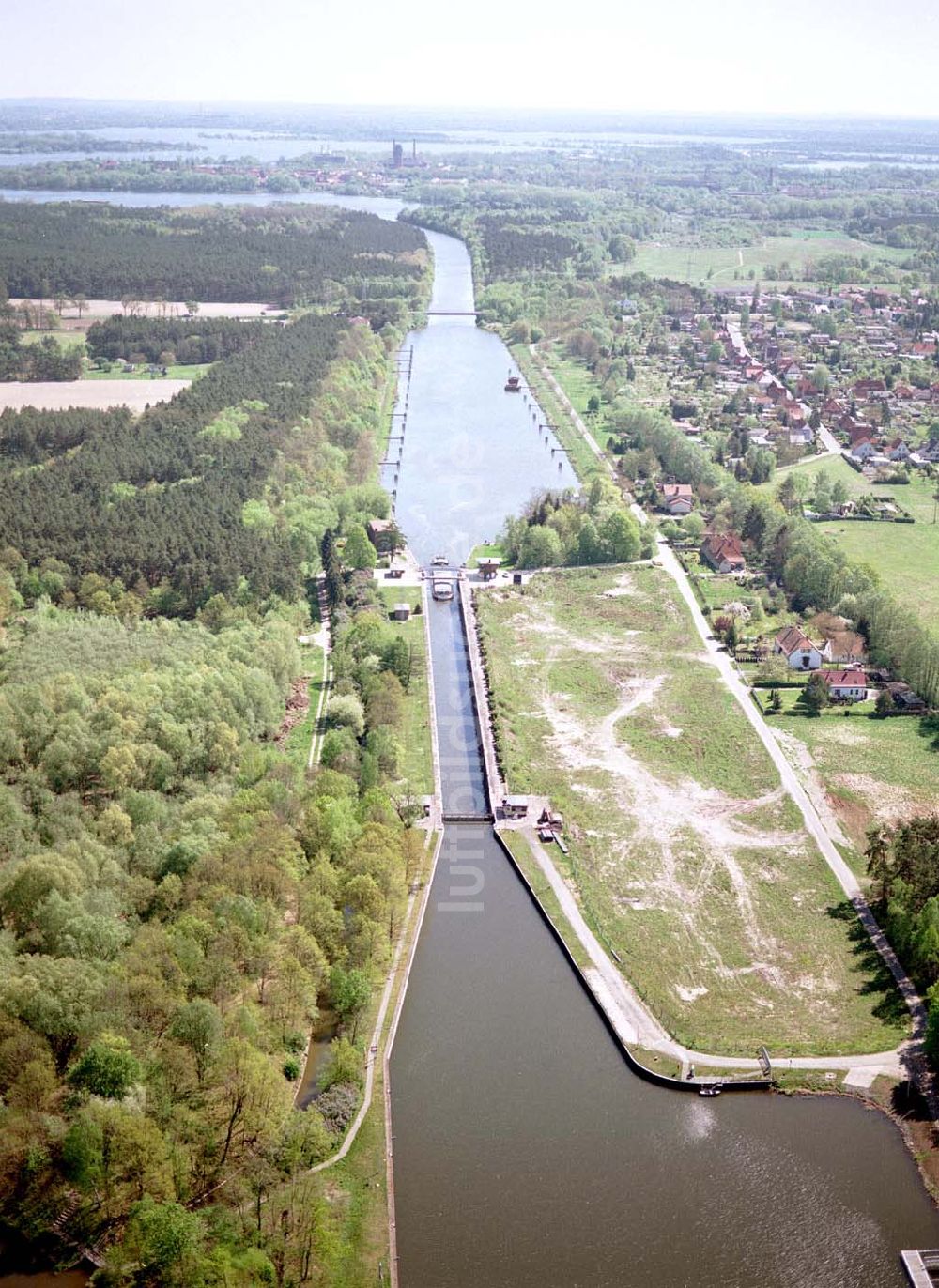 Luftbild Wusterwitz / Brandenburg - Schleuse Wusterwitz am Elbe-Havel-Kanal