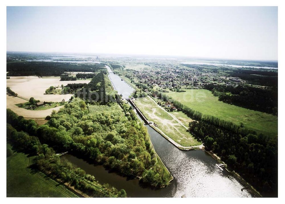 Wusterwitz / Brandenburg aus der Vogelperspektive: Schleuse Wusterwitz am Elbe-Havel-Kanal