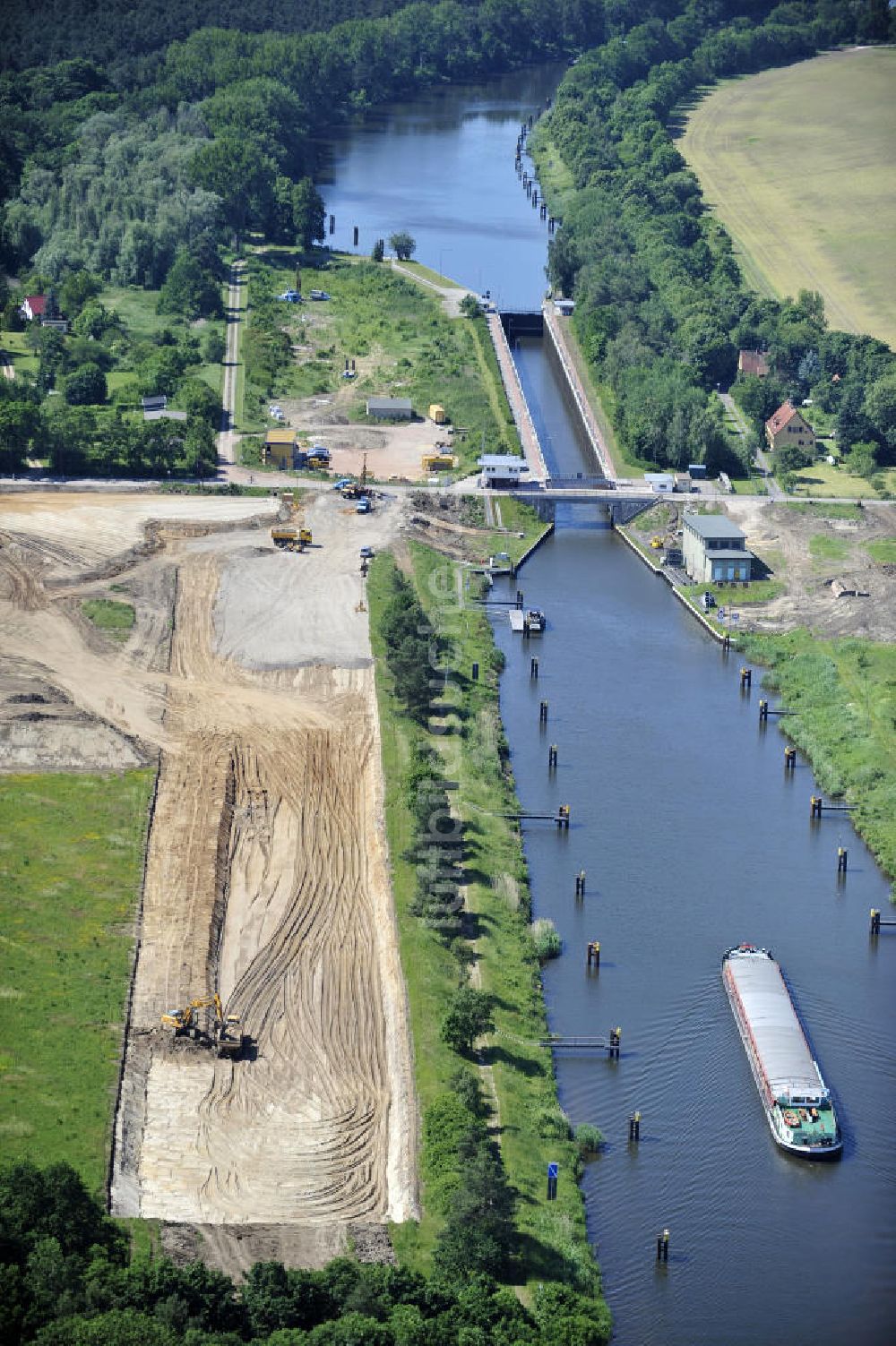 Luftaufnahme Zerben - Schleuse Zerben