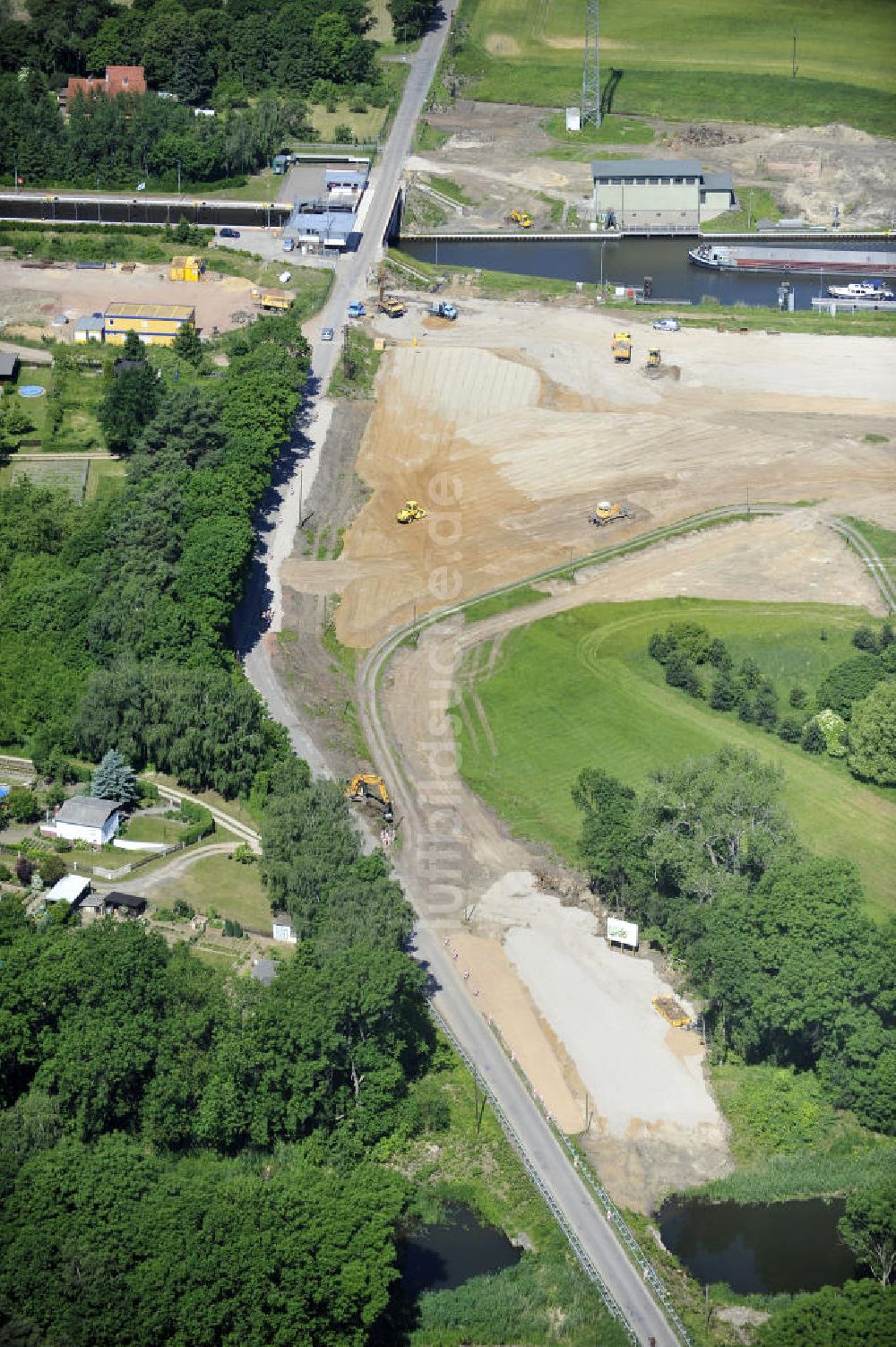 Luftbild Zerben - Schleuse Zerben