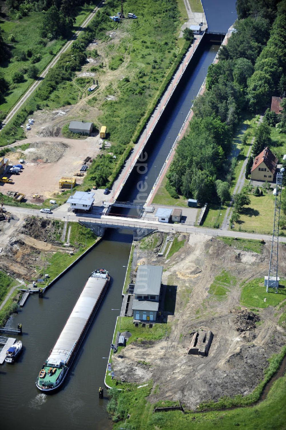 Luftbild Zerben - Schleuse Zerben