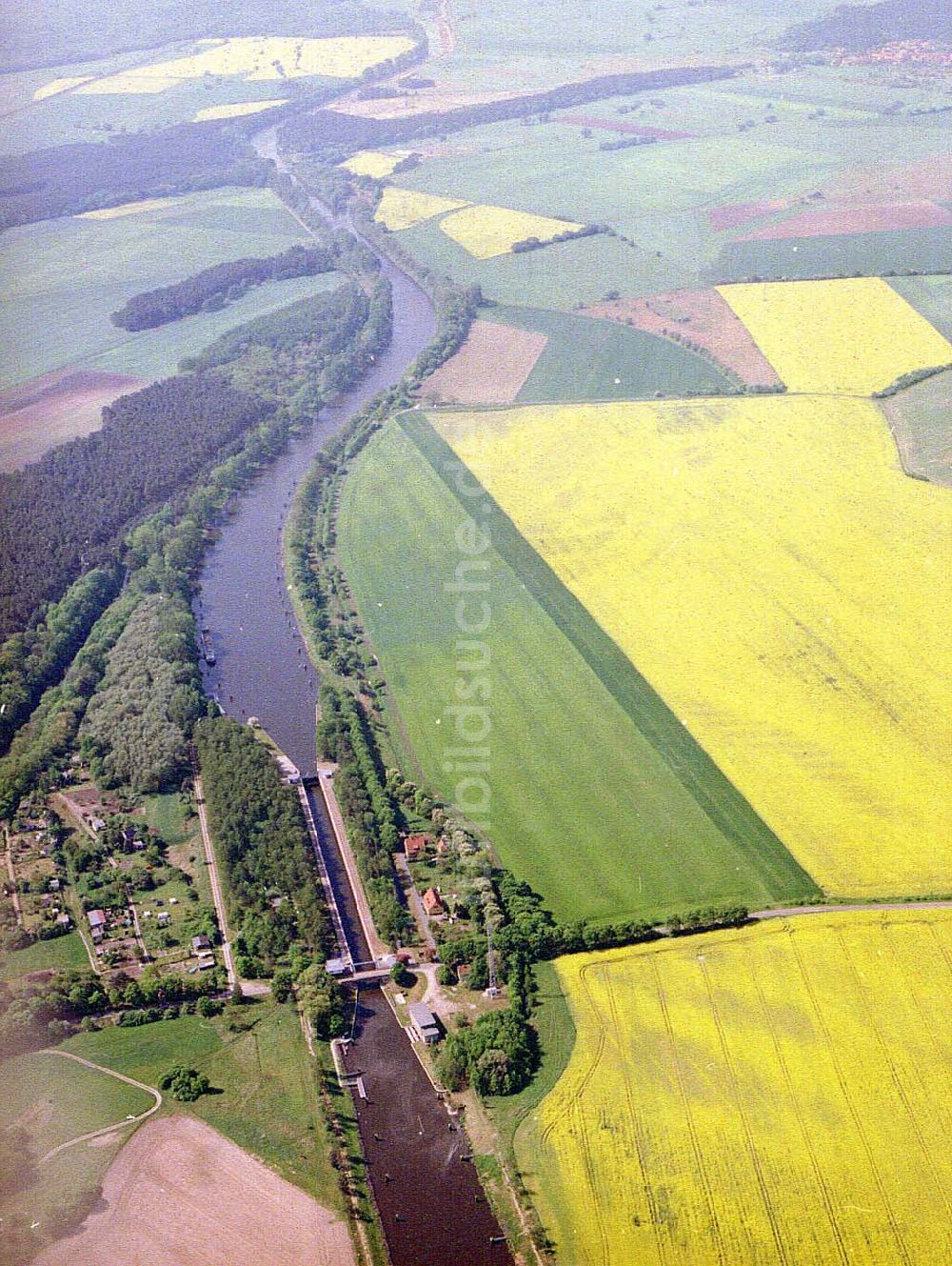 Luftbild Zerben - Schleuse Zerben.