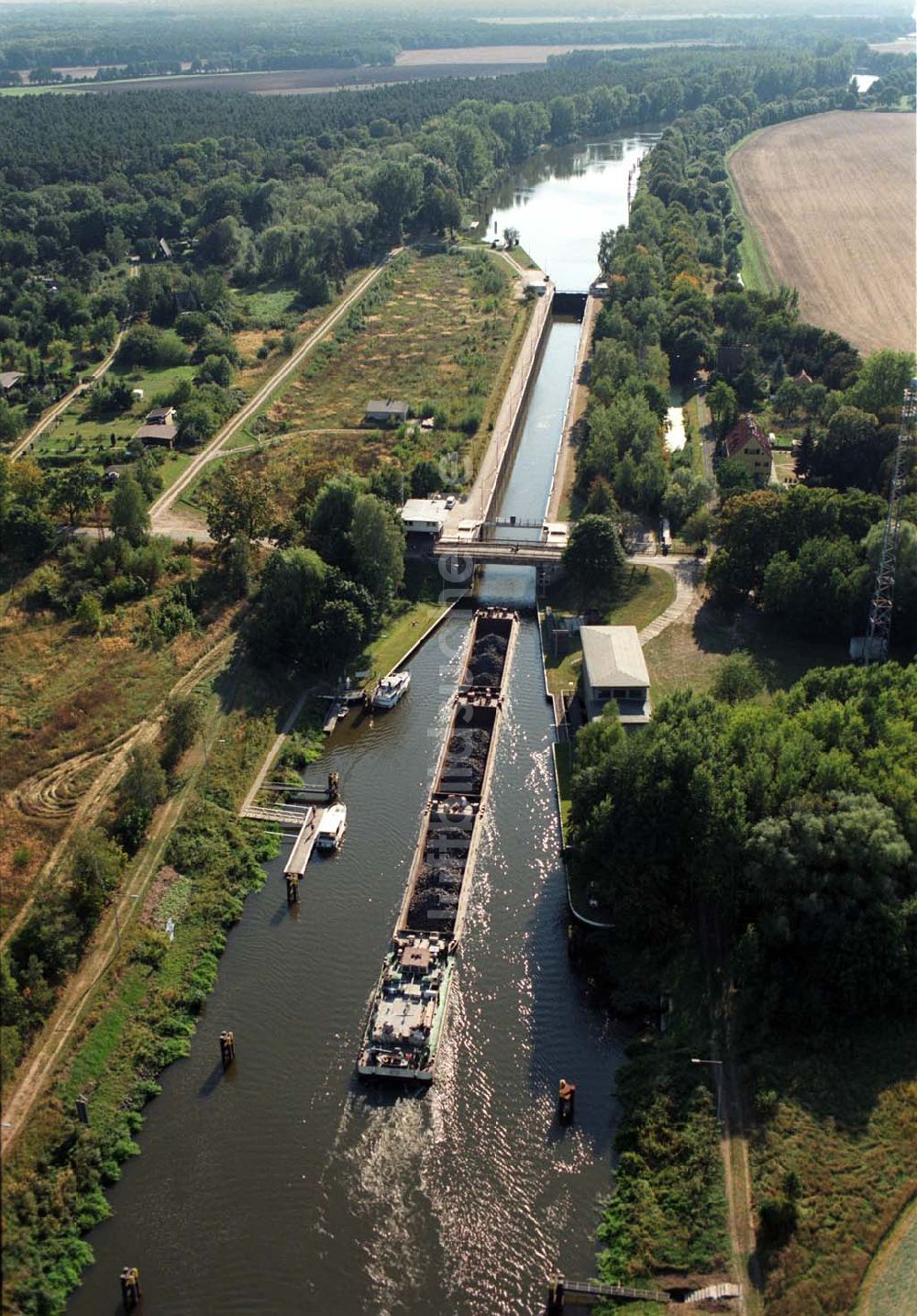 Zerben aus der Vogelperspektive: Schleuse Zerben