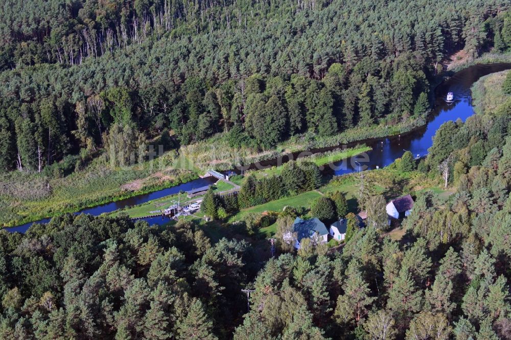 Luftbild Röddelin - Schleusenanlagen Schleuse Schorfheide in Röddelin im Bundesland Brandenburg, Deutschland