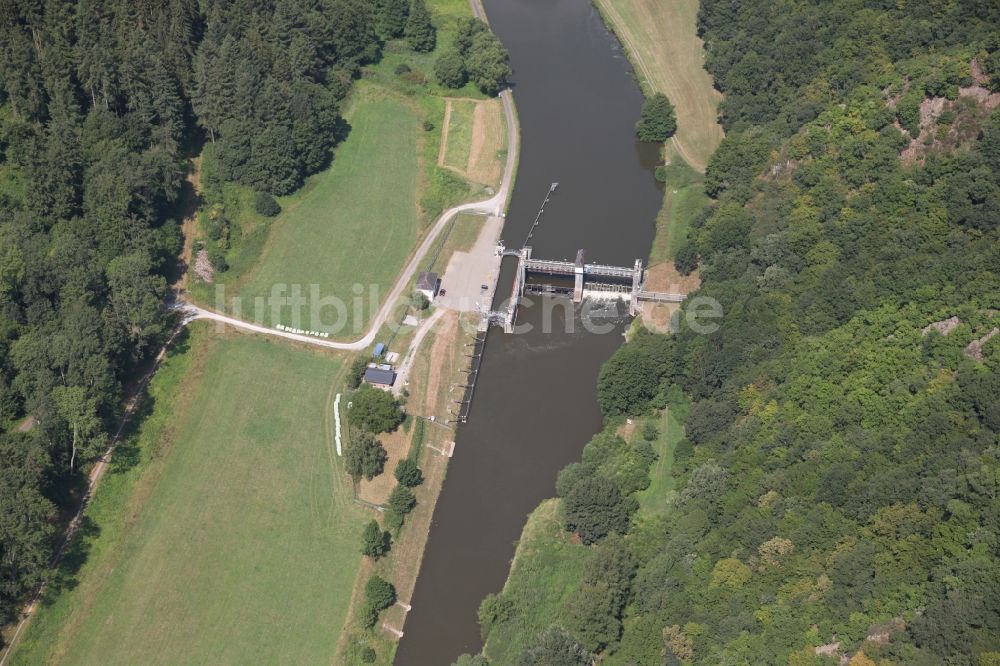 Luftbild Scheidt - Schleusenanlagen am Ufer der Wasserstraße der Lahn in Scheidt im Bundesland Rheinland-Pfalz, Deutschland