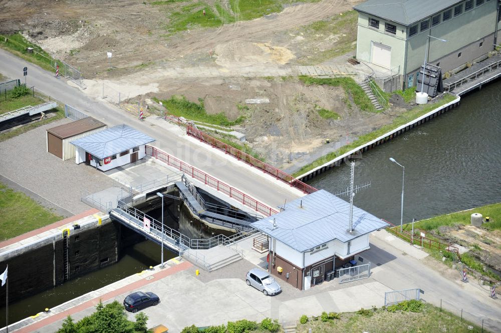 Zerben von oben - Schleusenbrücke Zerben