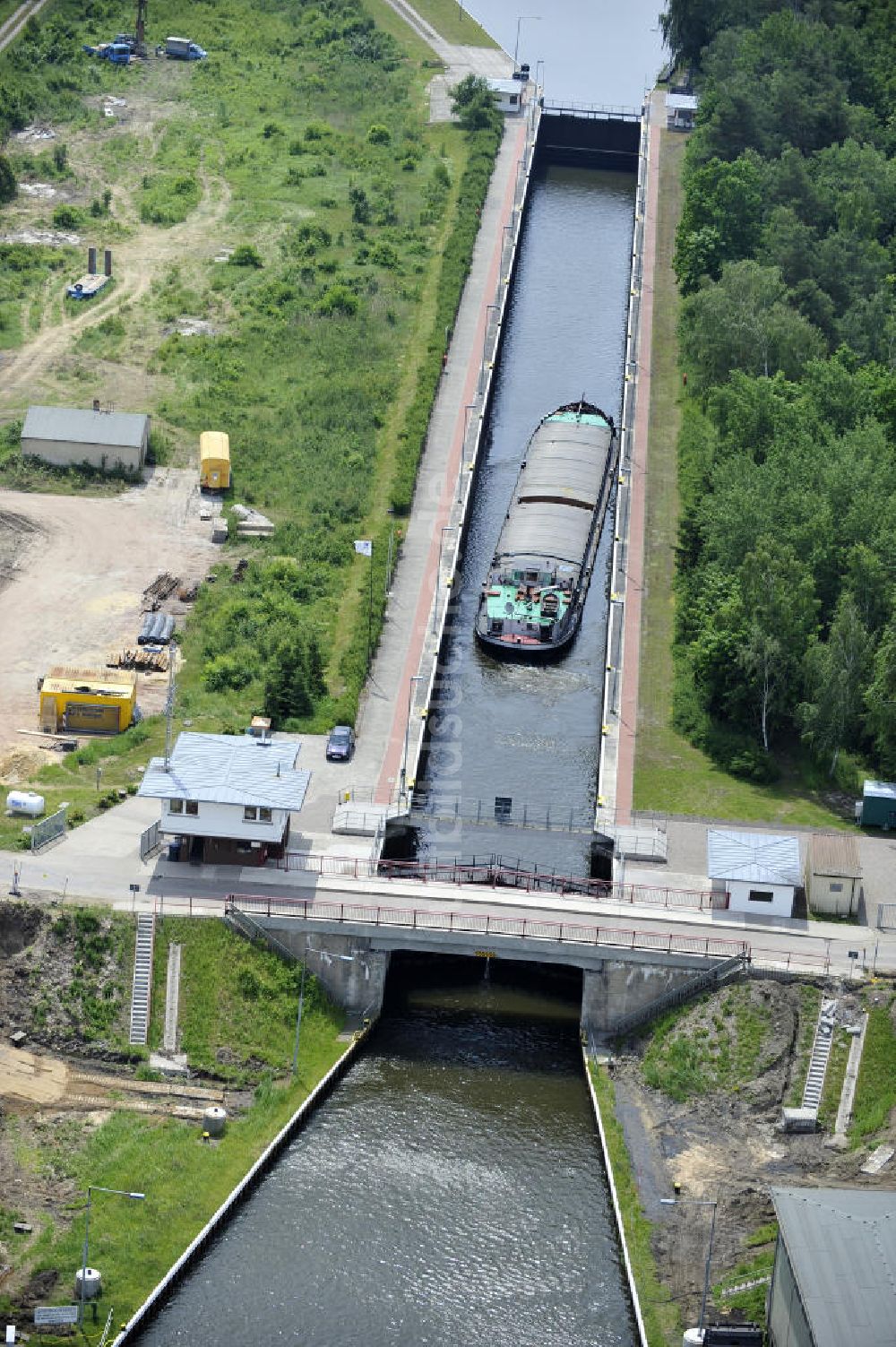 Luftaufnahme Zerben - Schleusenbrücke Zerben