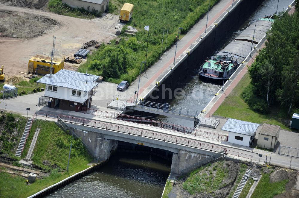 Zerben von oben - Schleusenbrücke Zerben