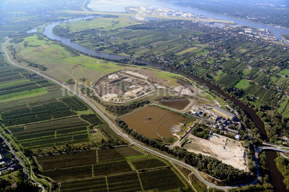 Hamburg aus der Vogelperspektive: Schlick-Deponie Francop in Hamburg