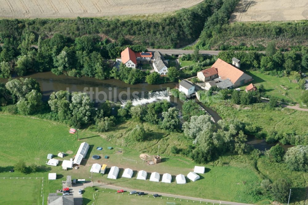 Meddersheim von oben - Schliffgesmühle in der Ortsgemeinde Meddersheim im Bundesland Rheinland-Pfalz