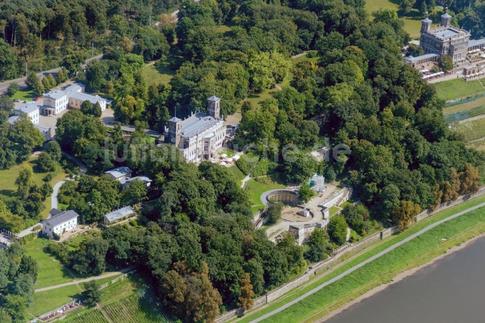 Luftbild Dresden - Schloss Albrechtsberg in Dresden im Bundesland Sachsen