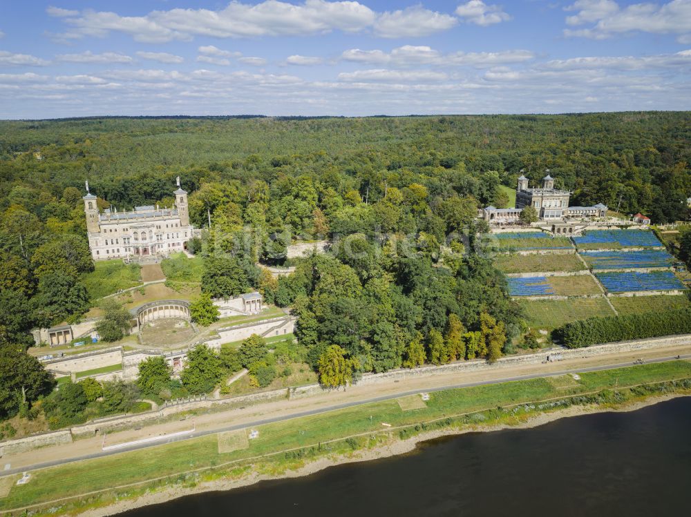 Luftbild Dresden - Schloss Albrechtsberg und Lingnerschloss in Dresden im Bundesland Sachsen