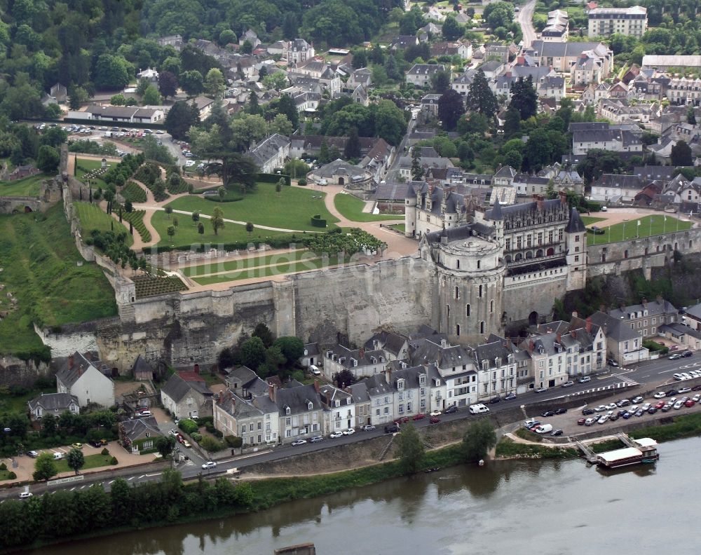 Luftbild Amboise - Schloss Ambois im Departement Indre-et-Loire in der Region Centre in Frankreich