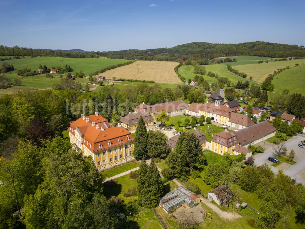 Luftbild Rammenau - Schloß Barockschloss Rammenau in Rammenau im Bundesland Sachsen, Deutschland