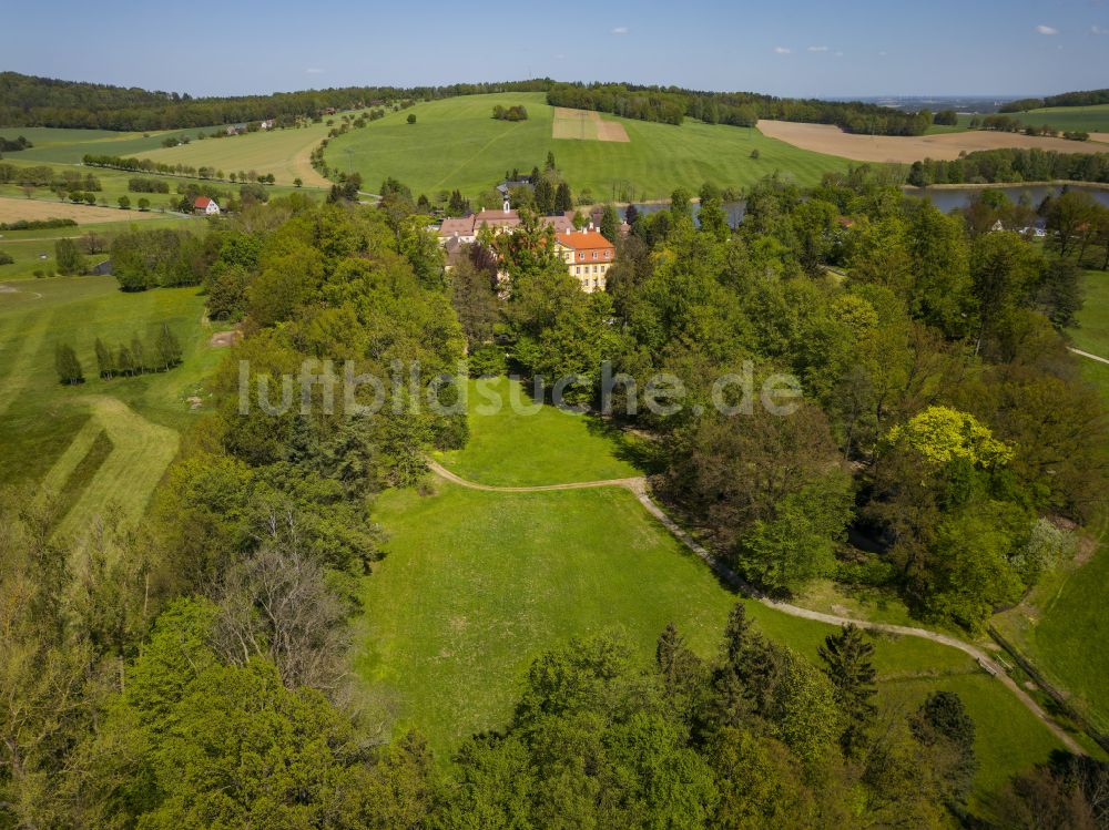 Luftaufnahme Rammenau - Schloß Barockschloss Rammenau in Rammenau im Bundesland Sachsen, Deutschland