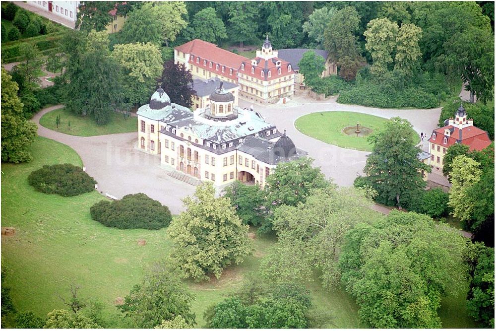 Weimar von oben - Schloss Belvedere