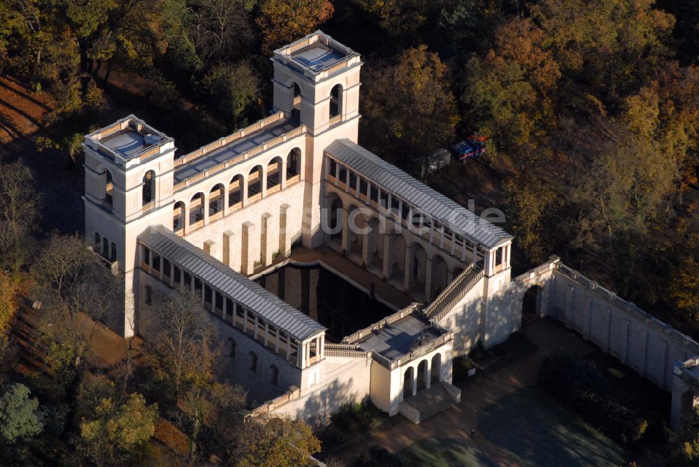 Potsdam von oben - Schloss Belvedere auf dem Pfingstberg in Potsdam