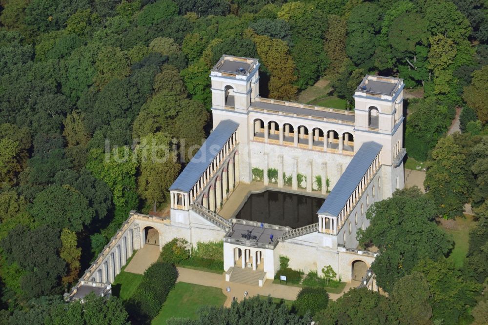 Potsdam von oben - Schloß Belvedere auf dem Pfingstberg in Potsdam im Bundesland Brandenburg