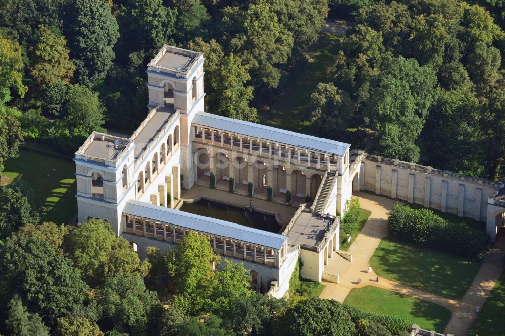 Luftaufnahme Potsdam - Schloß Belvedere auf dem Pfingstberg in Potsdam im Bundesland Brandenburg