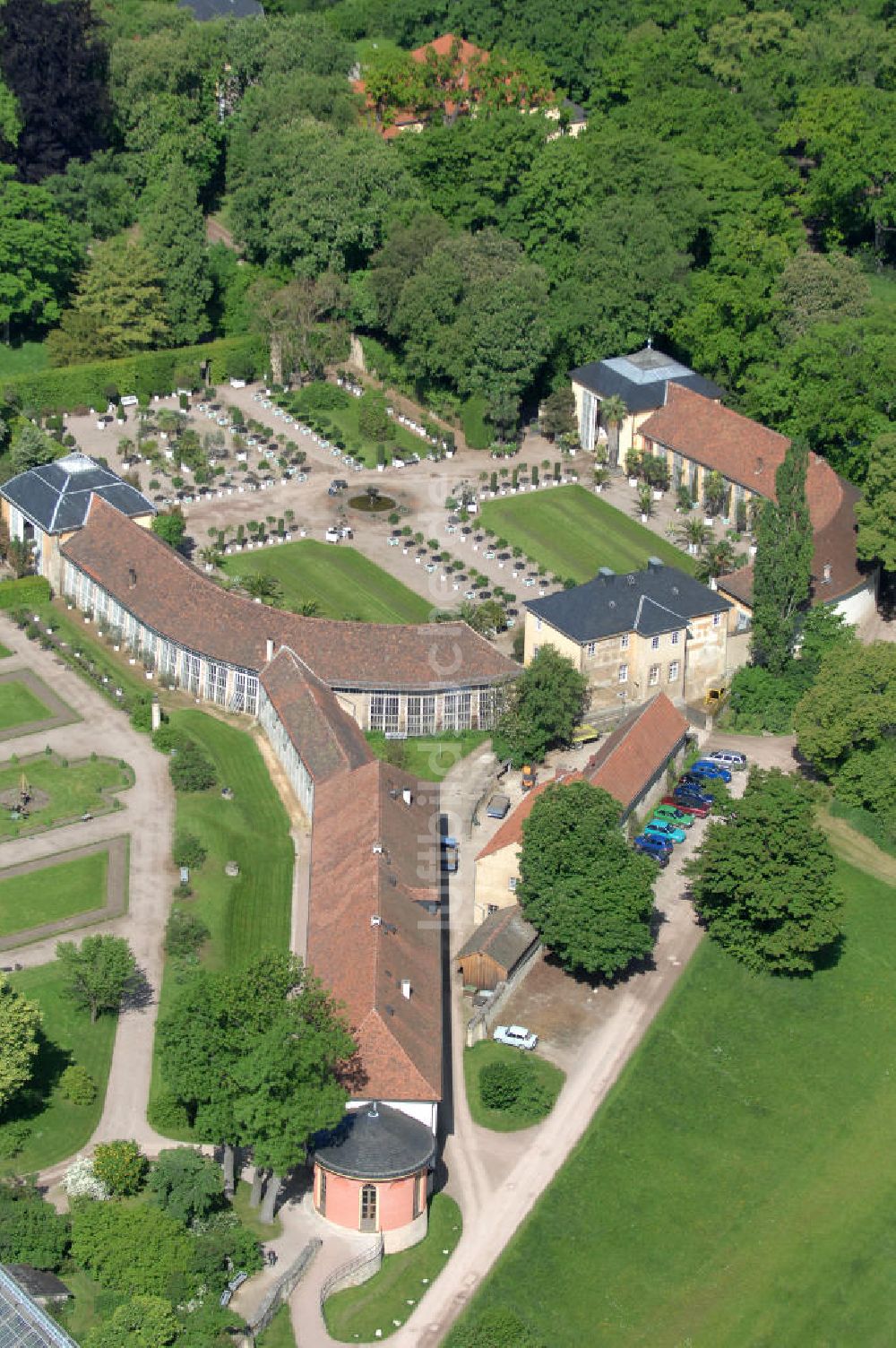 Luftbild Weimar - Schloss Belvedere südlich von Weimar in Thüringen