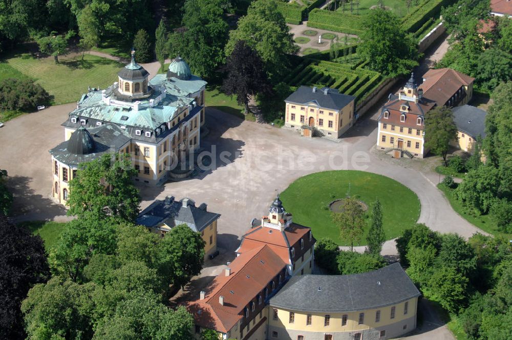 Weimar von oben - Schloss Belvedere südlich von Weimar in Thüringen