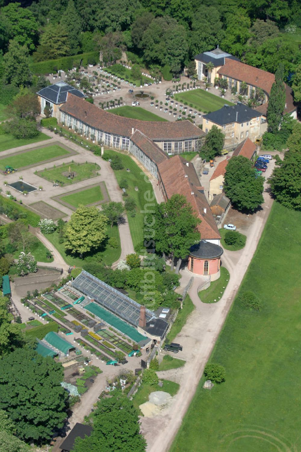 Luftbild Weimar - Schloss Belvedere südlich von Weimar in Thüringen