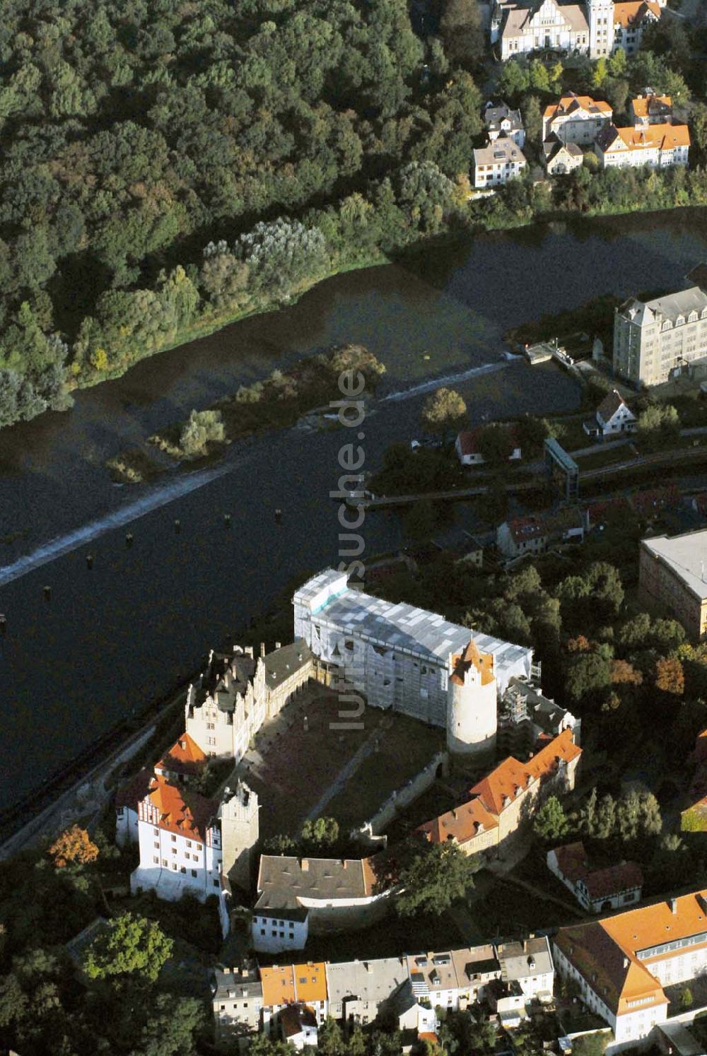 Bernburg von oben - Schloss Bernburg