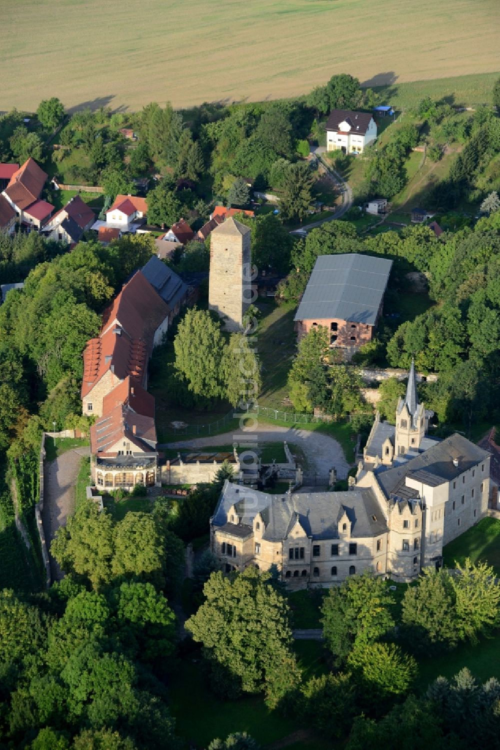 Beyernaumburg von oben - Schloss und Burg Beyernaumburg im Bundesland Sachsen-Anhalt