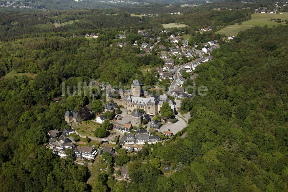 Luftbild Burg / Solingen - Schloss Burg ,die größte rekonstruierte Burganlage in Nordrhein-Westfalen