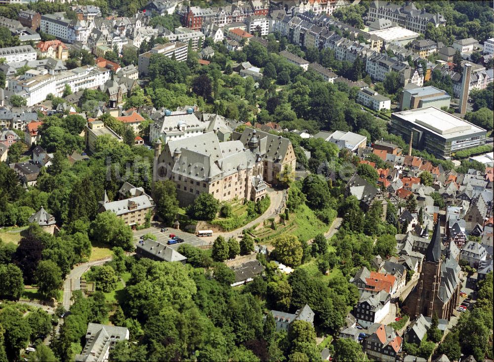 Luftaufnahme Marburg - Schloss und Burg Marburg