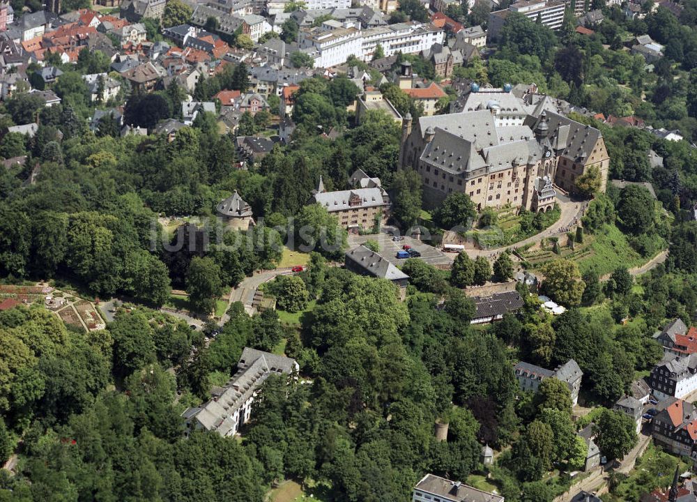 Marburg von oben - Schloss und Burg Marburg