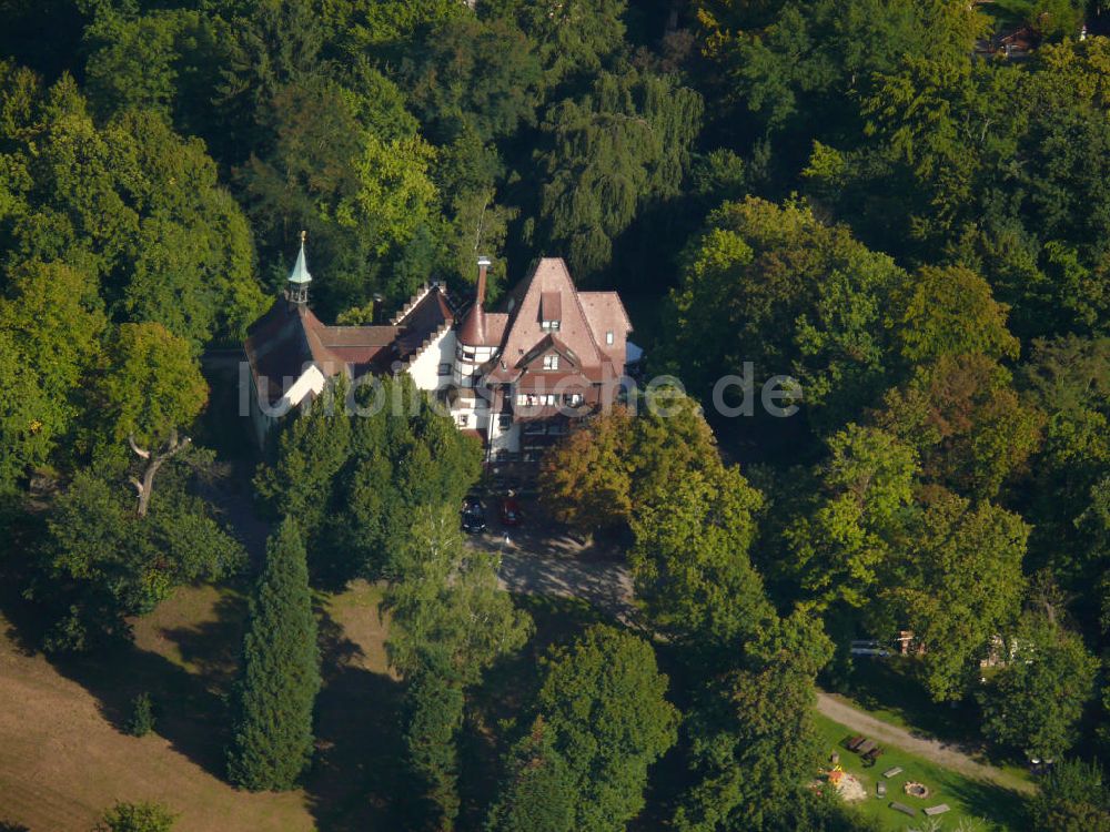 Freiburg im Breisgau von oben - Schloss-cafe auf dem Lorettoberg in Freiburg, Baden-Württemberg