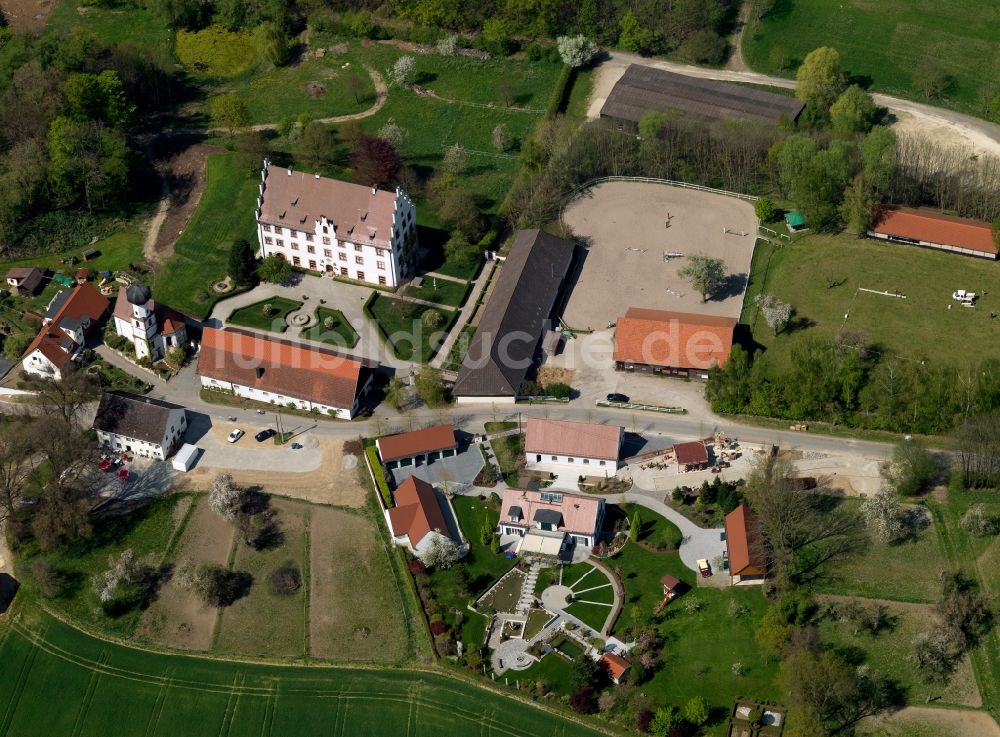 Luftbild Jettingen-Scheppach - Schloss Eberstall im Ortsteil Eberstall im Markt Jettingen-Scheppach im Bundesland Bayern