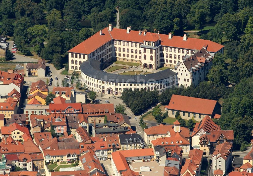 Luftaufnahme Meiningen - Schloss Elisabethenburg in Meiningen im Bundesland Thüringen