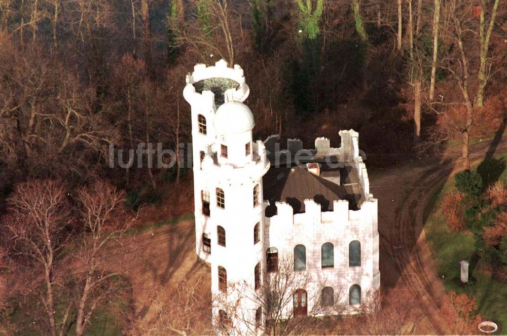 Berlin - Wannsee von oben - Schloß auf der Faueninsel im Wannsee 02.1995