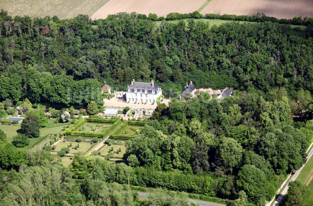 Poce-sur-Cisse von oben - Schloss La Fourchette bei Poce-sur-Cisse