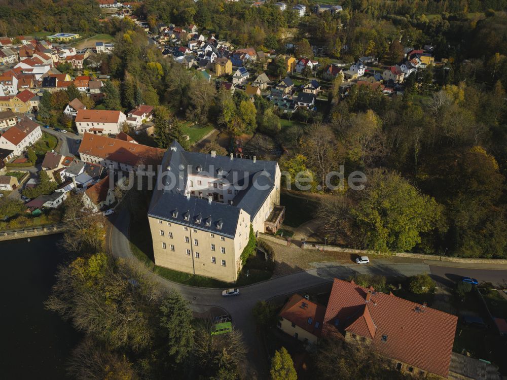 Frohburg von oben - Schloß in Frohburg im Bundesland Sachsen, Deutschland