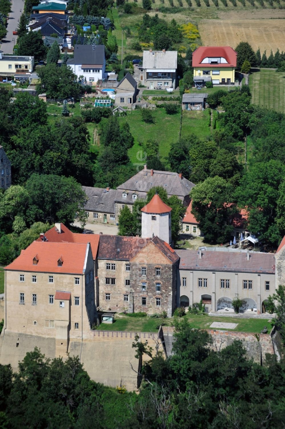 Goseck aus der Vogelperspektive: Schloß Goseck in Goseck im Burgenlandkreis im Bundesland Sachsen-Anhalt