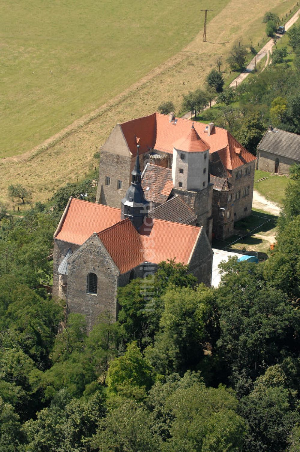 Goseck von oben - Schloss Goseck in Sachsen-Anhalt