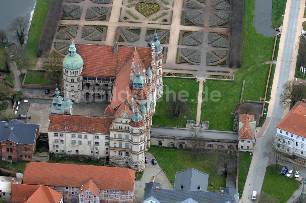 Luftaufnahme Güstrow - Schloss Güstrow, es gilt als eines der bedeutendsten Renaissancebauwerke Norddeutschlands