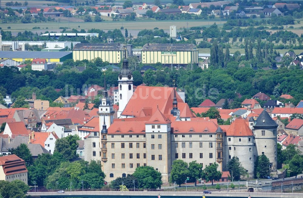 Torgau aus der Vogelperspektive: Schloss Hartenfels in Torgau an der Elbe