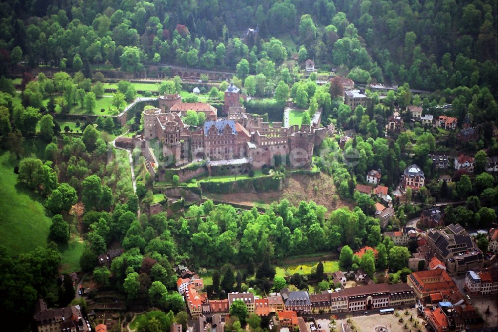 Luftaufnahme Heidelberg - Schloss Heidelberg in Heidelberg im Bundesland Baden-Württemberg